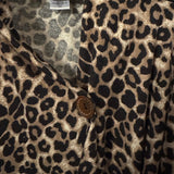 Bobeau 3X Leopard Animal Print Knit Jacket One Button Stretch Blazer