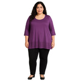 Lane Bryant Deep Purple Tunic Top with Chiffon Hem, Size 22–24