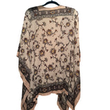 ANA A New Approach Boho Paisley Kimono Duster One Size Beige Pink Rayon