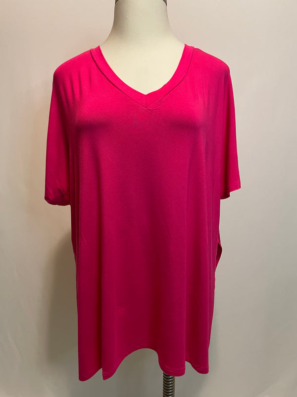 Size 1X Zenana Hot Pink Casual Top - Style Plus Consignment Boutique
