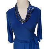 Janette Plus Size 1X Royal Blue Long Sleeve Jersey Knit Dress - Style Plus Consignment Boutique