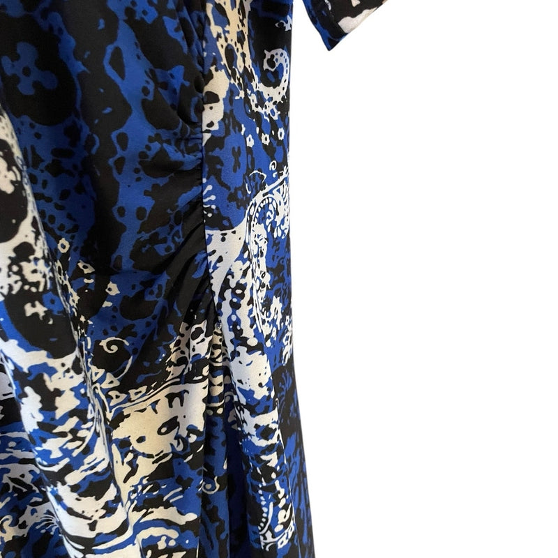 Avenue Plus Size 22/24 Coblat Blue, Black and White Print Dress – Flirty & Chic