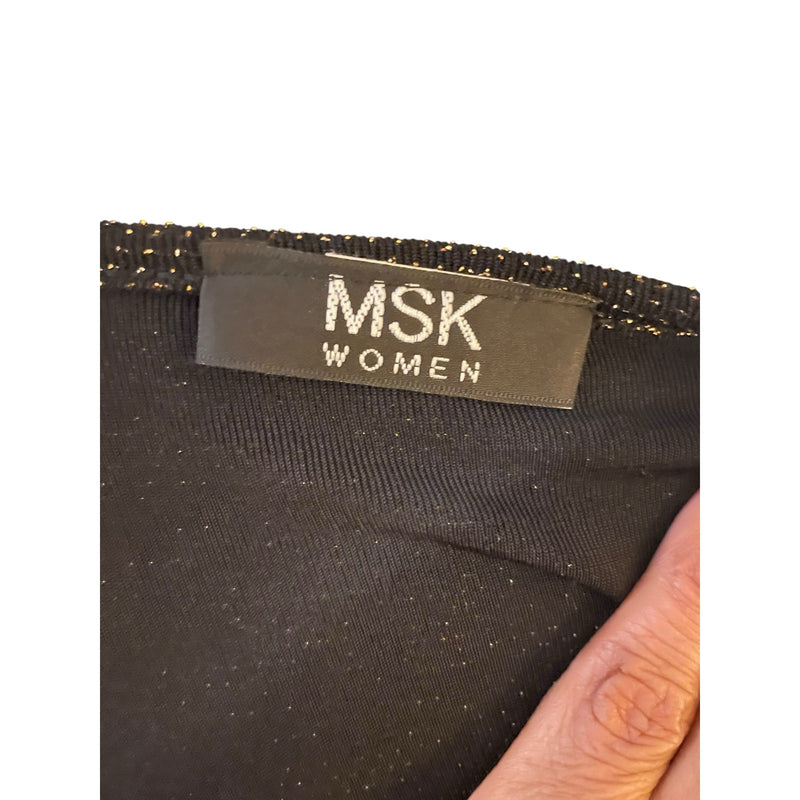 MSK Woman Black & Gold Glitter Stretch Cocktail Dress 24W