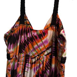 Pyramid Collection Boho Tie-Dye Maxi Dress 1X Pink Orange Black - Style Plus Consignment Boutique