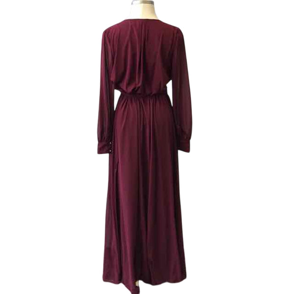 Ricarica Size 1X Merlot Evening Long Dress