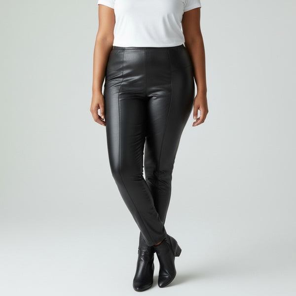 Marc New York Faux Leather Pull-On Pants 3X Black