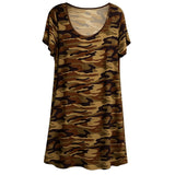 Planet Gold Camo T-Shirt Dress 3X Plus Size Casual Army Print Streetwear