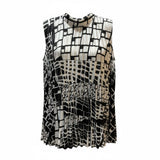 Lane Bryant Black White Geometric Sleeveless Pleated Top 14/16 - Style Plus Consignment Boutique