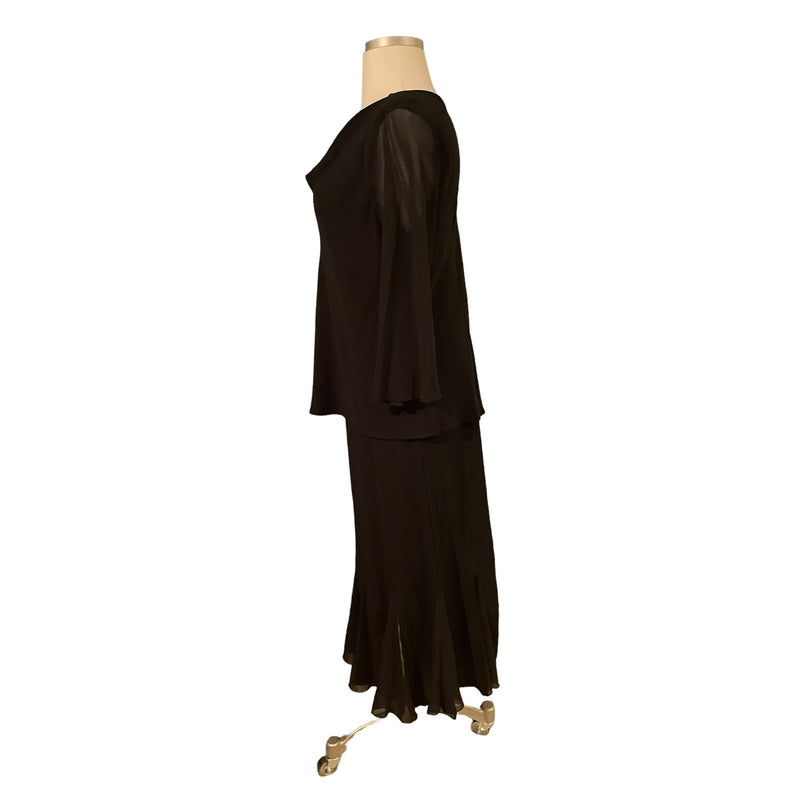 S. L. Fashion Size 18W Black Evening Skirt Set