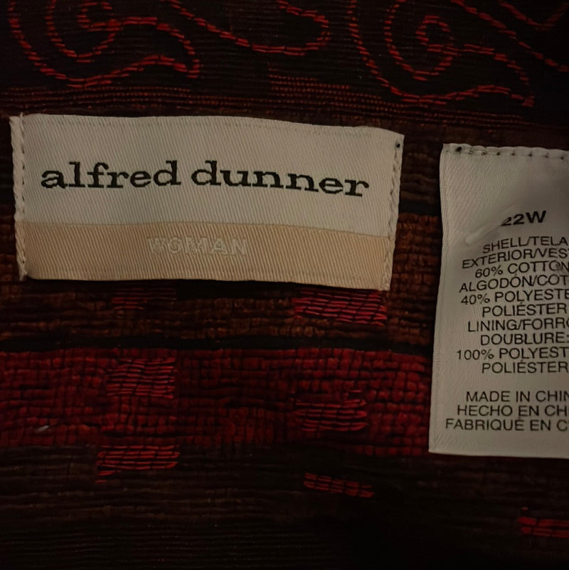 Alfred Dunner Size 22W Red Print Casual Jacket
