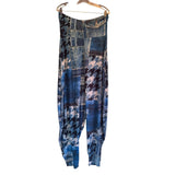 Goodtimes USA Denim Patchwork Strapless Jumpsuit 1X Boho Harem Lounge Resort