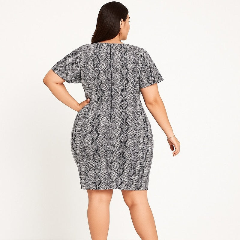 Symphony 2X Reptile Print Knot-Front Bodycon Dress