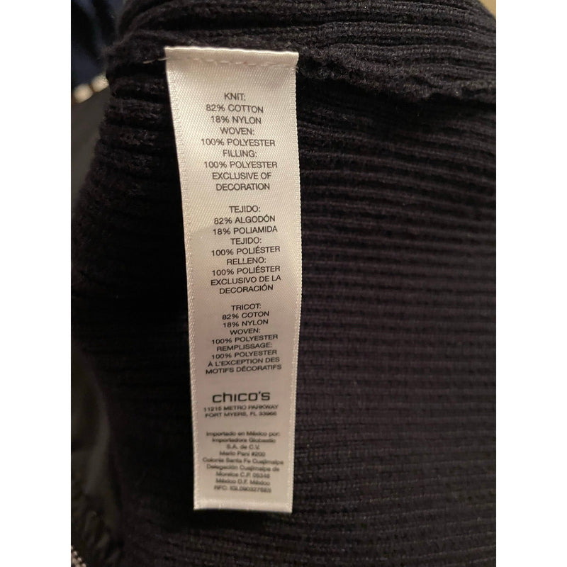 Chico’s Size 3 (14-16) Quilted Scroll Puffer Front & Knit Back Vest NWT