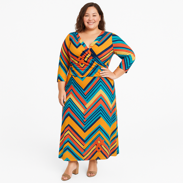 Locryz Size 3X Multi-Color Maxi Dress