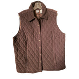 Salon Z Real Clothes Quilted Corduroy Vest Brown Size 16