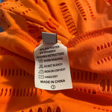 Vibrant Orange Bodycon Midi Dress with Geometric Cutouts - Size L - Style Plus Consignment Boutique