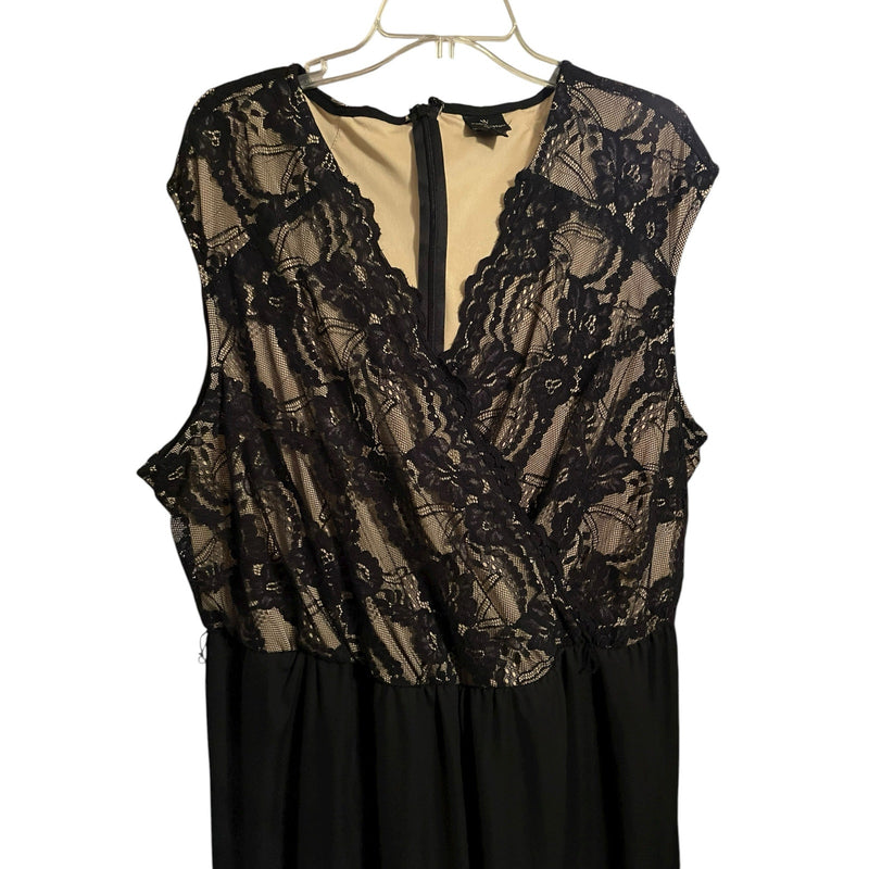 Worthington Black Lace & Chiffon Wide-Leg Plus Size Jumpsuit – Size 22W