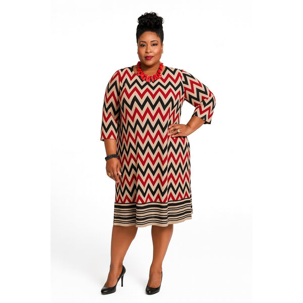 Bold Chevron Sheath Dress 3X – Fall Ready Chic