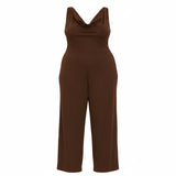 Jill Alexander Chocolate Brown Plus Size Jumpsuit – Sizes 1X–3X - Style Plus Consignment Boutique