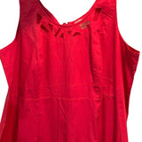 Allison Woods Red Fit & Flare 20W Cutout Hem Dress Cotton Stretch Size Large