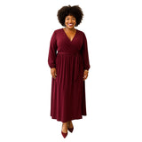 Ricarica Size 1X Merlot Evening Long Dress