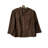 Leslie Fay Chocolate Brown Skirt Suit Set 2-Piece Plus Size Classic