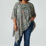 Premise Paisley Asymmetrical Tunic Top Size Large Flowy Boho Career Chic - Style Plus Consignment Boutique