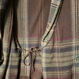 Lauren for Ralph Lauren Brown Plaid Cotton Vest 2X Toggle Button