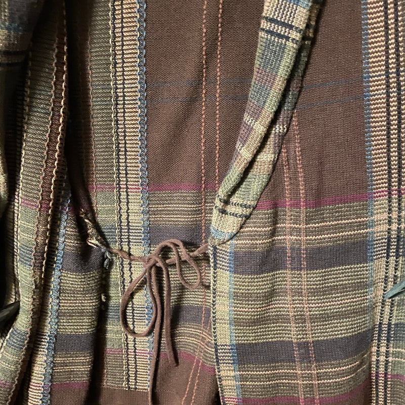 Lauren for Ralph Lauren Brown Plaid Cotton Vest 2X Toggle Button