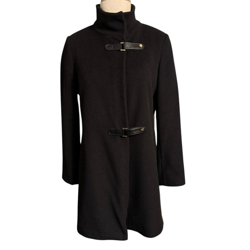 Lauren Ralph Lauren Black Buckle-Tab Coat | Size 14 | Fully Lined