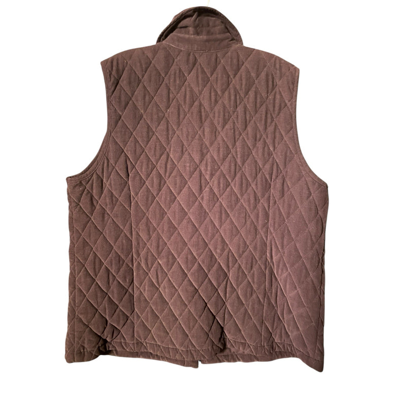Salon Z Real Clothes Quilted Corduroy Vest Brown Size 16
