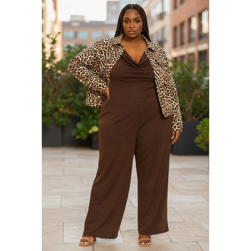 Jill Alexander Chocolate Brown Plus Size Jumpsuit – Sizes 2X