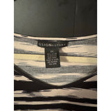Design History Black & Ivory Abstract Stripe Plus Size Tunic Top 2X