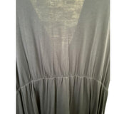 Kiyonna 4X Navy Blue Twist Front Top Draped V-Neck Stretch Plus Size