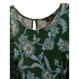 IMAN 2XP Green Floral Ruched Maxi Dress | Keyhole Back | Stretch Knit Plus Size
