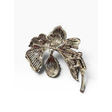 Iridescent Crystal Floral Statement Brooch 2"