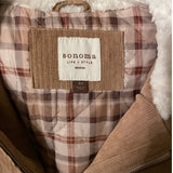 Sonoma 3X Hooded Corduroy Jacket Sherpa Hood Plaid Lining Zip Front