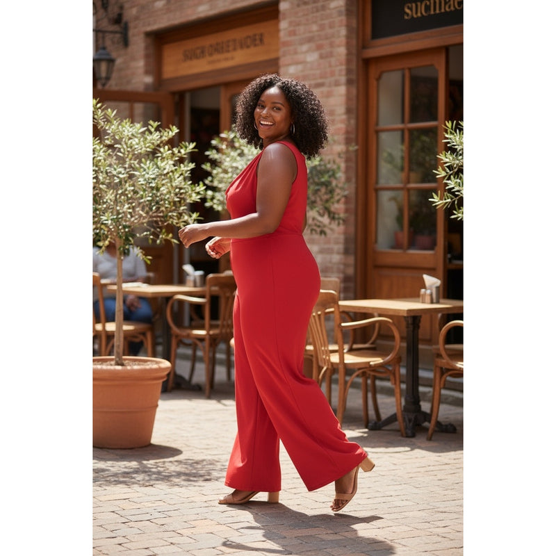 Jill Alexander Cherry Red Plus Size Jumpsuit – Size 2X