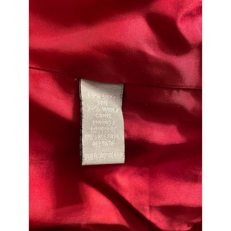 Ellen Tracy Red Quilted Wool-Silk Zip Jacket 20W