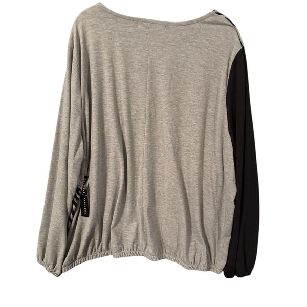 Absolutely Famous 3X Zebra Colorblock Knit Top NWT