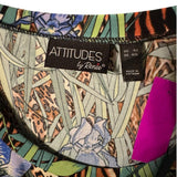 Attitudes by Renee 4X Tropical Print Tunic Top with Pockets