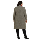 Judith Hart Black Ivory Knee-Length Coat 22W Fully Lined