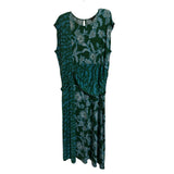 IMAN 2XP Green Floral Ruched Maxi Dress | Keyhole Back | Stretch Knit Plus Size