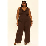 Jill Alexander Chocolate Brown Plus Size Jumpsuit – Sizes 1X–3X - Style Plus Consignment Boutique