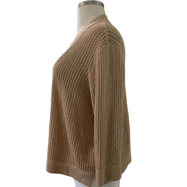 2x Open Knit Cardigan Gold Metallic Nipon Boutique