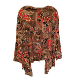 Ann Marshall 3X Travel Knit Jacket – Autumn Paisley Print, Plus Size 26-28