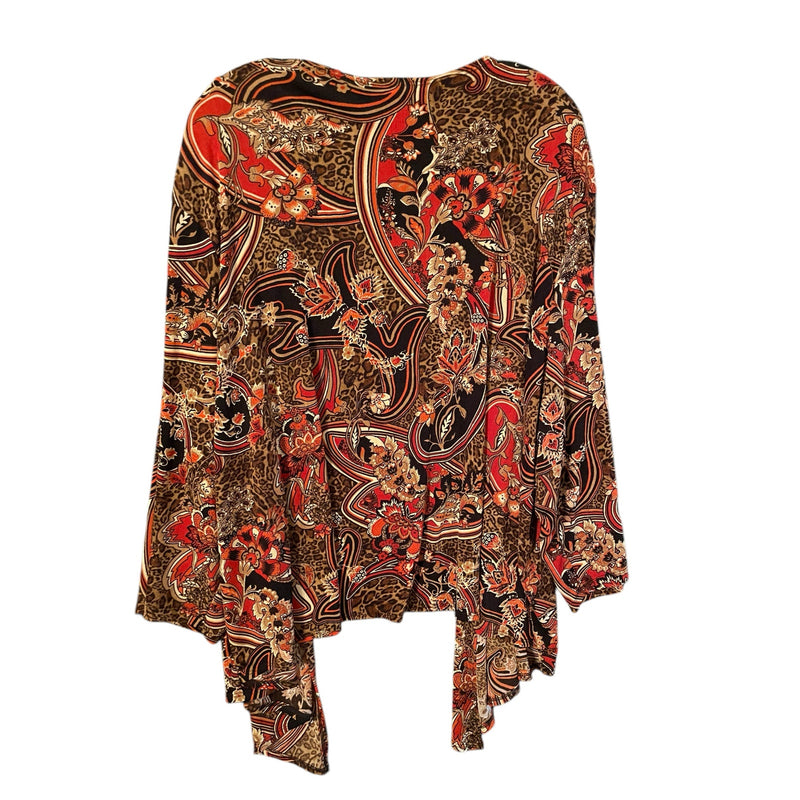 Ann Marshall 3X Travel Knit Jacket – Autumn Paisley Print, Plus Size 26-28