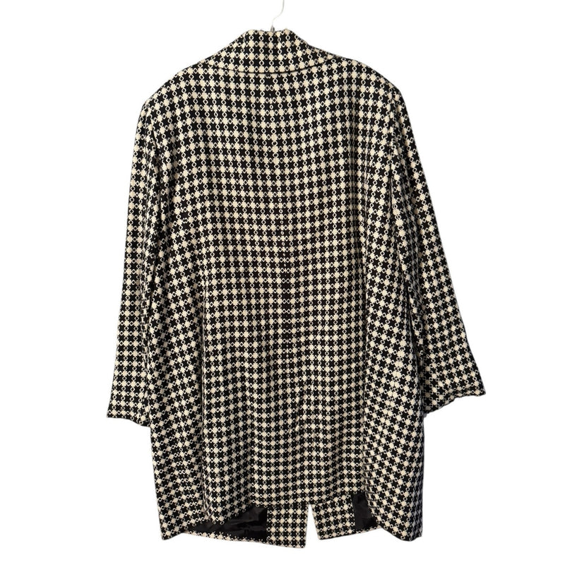 Judith Hart Black Ivory Knee-Length Coat 22W Fully Lined