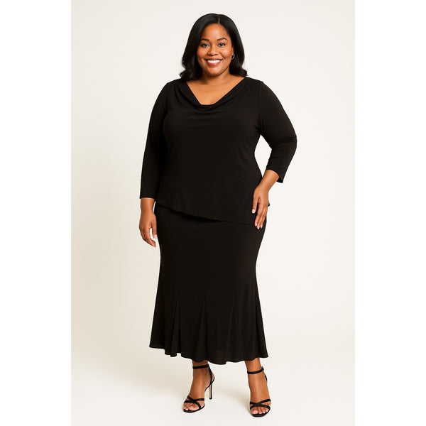 S. L. Fashion Size 18W Black Evening Skirt Set