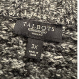 Talbots Black Ivory Cocoon Cardigan 3X – Cozy Knit Open Front